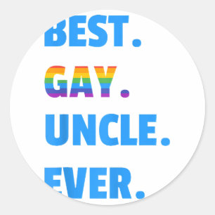 Bester Gay Uncle je Bester Gay Uncle LGBT Geschenk Runder Aufkleber
