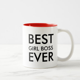 Bester Girl Boss je   Geschenk des Büros Zweifarbige Tasse