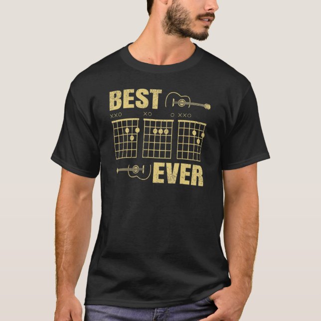 Bester Gitarrendaddy Ever Gitarrre  Gitarrist Dad  T-Shirt (Vorderseite)