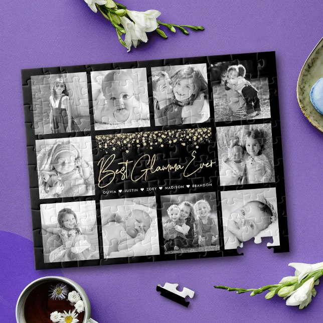 Bester Glamma je 10 Foto Collage Gold Glitzer (Von Creator hochgeladen)