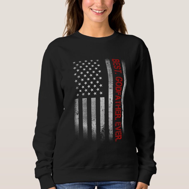 Bester Godvater je Vintage amerikanische Flagge fü Sweatshirt (Vorderseite)