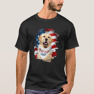 Bester Golden Retriever Hund Papa Süße Usa Flagge T-Shirt