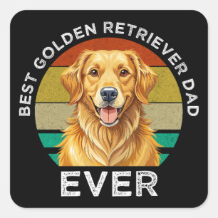 Bester Golden Retriever-Vater überhaupt Quadratischer Aufkleber
