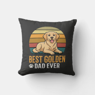 Bester Golden Retriever-Vater überhaupt Retro-Hund Kissen