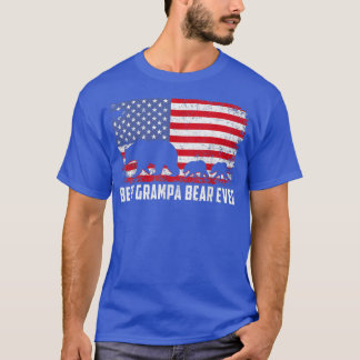 Bester Grampa-Bär je USA Amerikanischer Flaggenvat T-Shirt