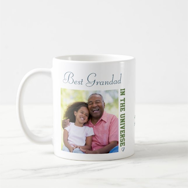 Bester Grandad im Universum - zwei quadratische Kaffeetasse (Links)