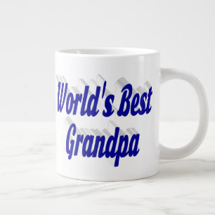 Bester grandpa-blauer Text Jumbo-Tasse