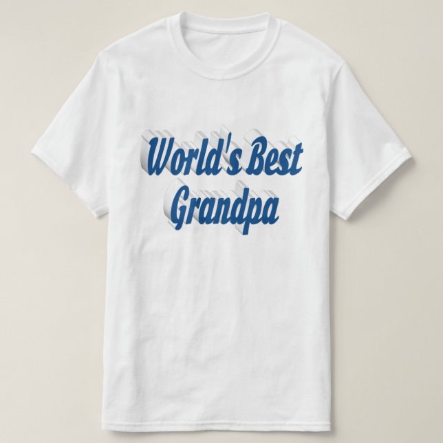 Bester grandpa-blauer Text T-Shirt (Design vorne)