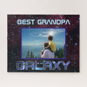 Bester Grandpa Cosmic Blue Celestial Glitzer Text