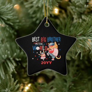 Bester großer Bruder der Welt - Baseball Keramik Ornament
