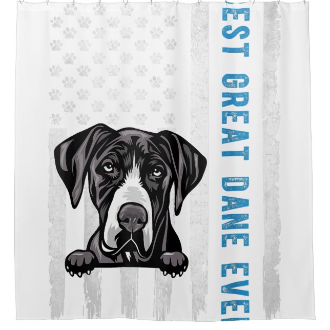 Bester Großer Dane je amerikanischer Flag Funke Do Duschvorhang (Vorderseite)