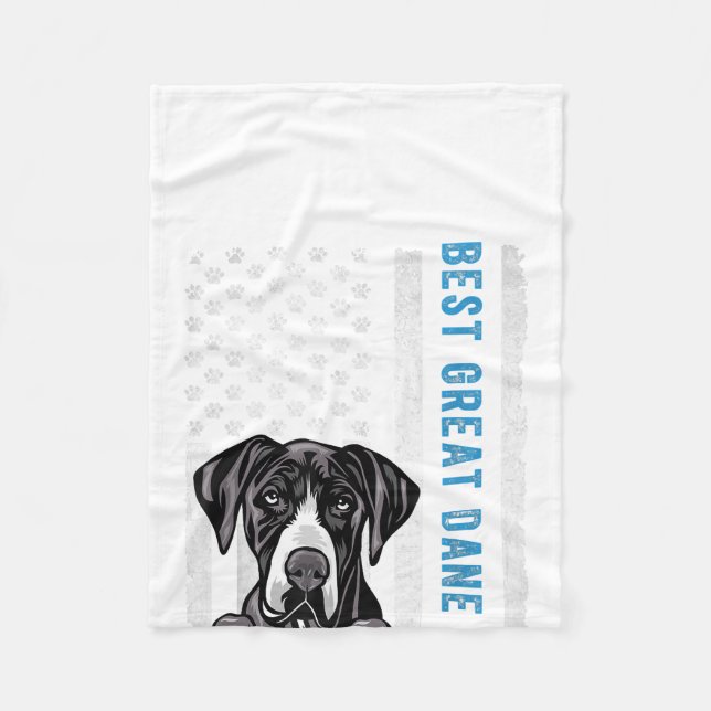 Bester Großer Dane je amerikanischer Flag Funke Do Fleecedecke (Vorderseite)