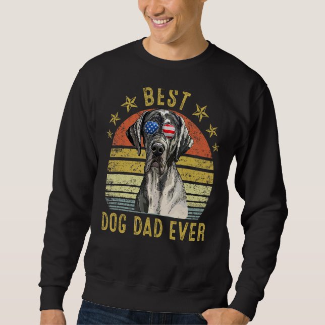 Bester großer Dane Vater je Vintager Hund Sweatshirt (Vorderseite)