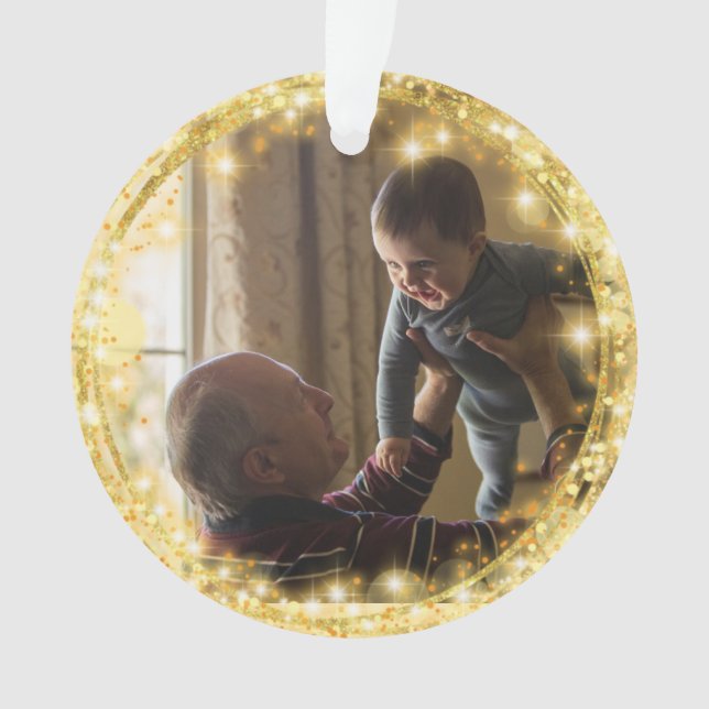 Bester Großer individueller Foto Goldener Kreis Ornament (Vorderseite)