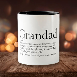 Bester Großvater der Welt, Opa, Papa Definition Zweifarbige Tasse