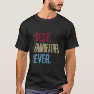Bester Großvater je Vintage amerikanische Flagge P T-Shirt