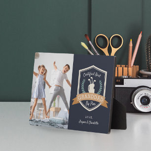 Bester Großvater nach Par   Golf Opa Foto Fotoplatte