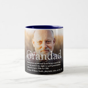 Bester Großvater, Opa, Papa Definition Foto Zweifarbige Tasse