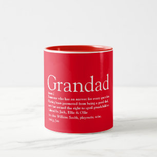 Bester Großvater Papa Rot Definition Zweifarbige Tasse