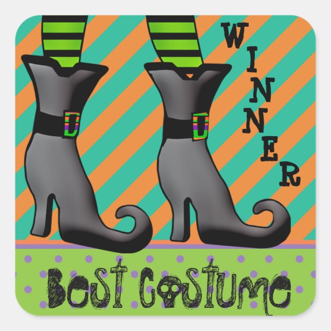 Bester Halloween-Kostümsieger Quadratischer Aufkleber (Vorderseite)