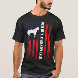 Bester Heeler Opa Amerikanische Flagge Australisch T-Shirt