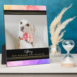 Bester Hochzeithund mit Namen Fotovorlage Pink Lil Fotoplatte