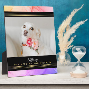 Bester Hochzeithund mit Namen Fotovorlage Pink Lil Fotoplatte
