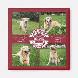 Bester Hund Aller Zeiten Foto-Collage Rot Magnet