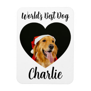 Bester Hund der Welt Name Herz-Fotorahmen Magnet