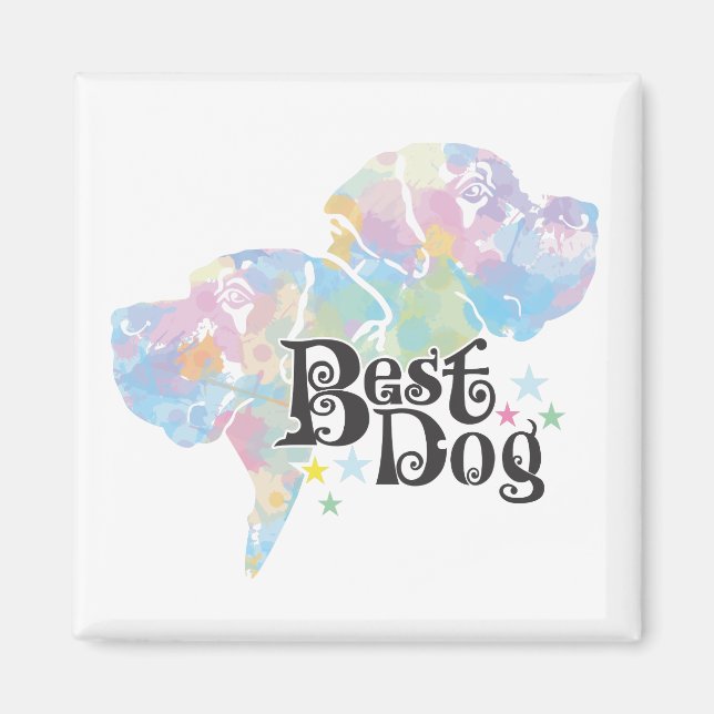 Bester Hund "farbig" Magnet (Vorne)