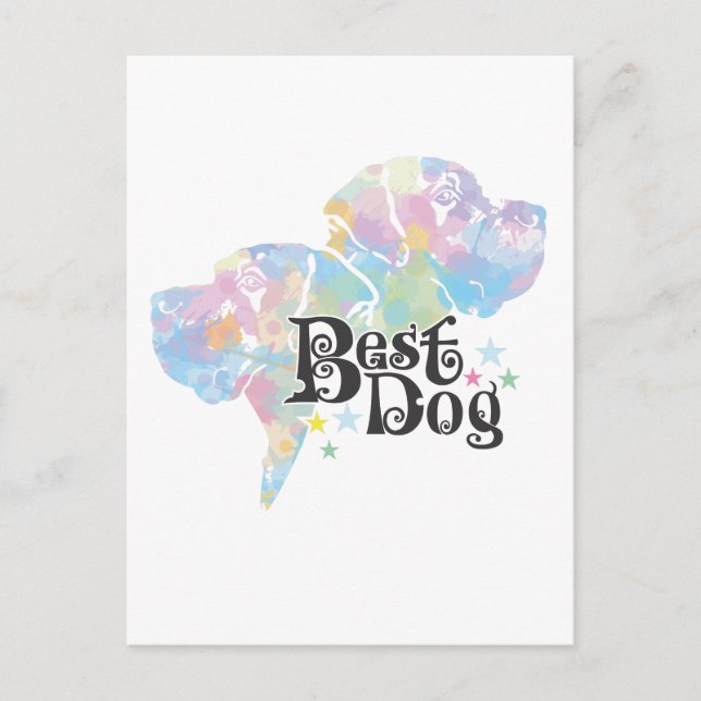 Bester Hund "farbig" Postkarte (Vorderseite)