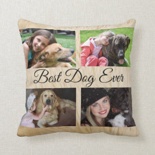 Bester Hund je Custom 4 Hund Foto Collage Kissen