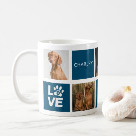 Bester Hund je dunkelblau Personalisiert 5 Foto Ta Kaffeetasse