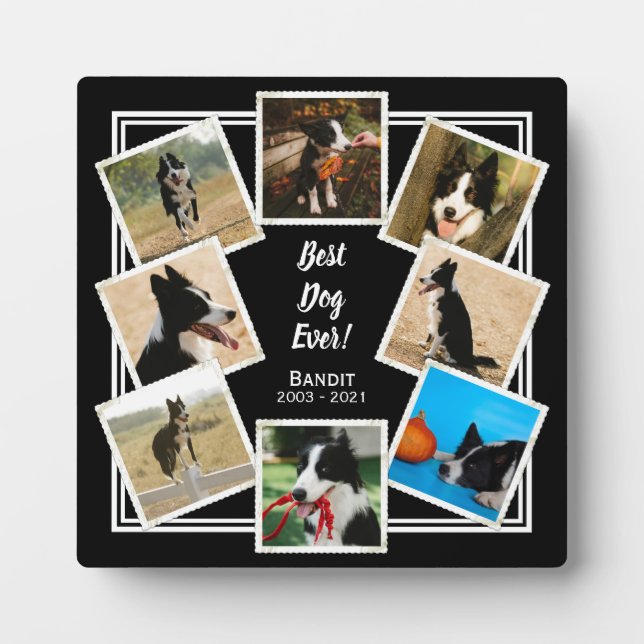 Bester Hund je Personalisiertes Foto Pet Memorial Fotoplatte (Vorderseite)