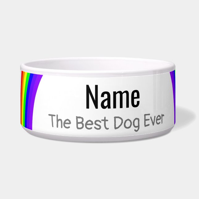 Bester Hund je Regenbogen Design Hund Bowl HAMbWG Napf (Links)