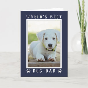 Bester Hund Papa der Welt Foto Navy Blau Geburtsta Karte