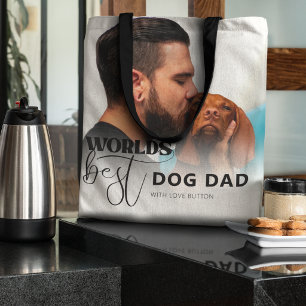 Bester Hund Papa der Welt Individuelles Foto Perso Tasche