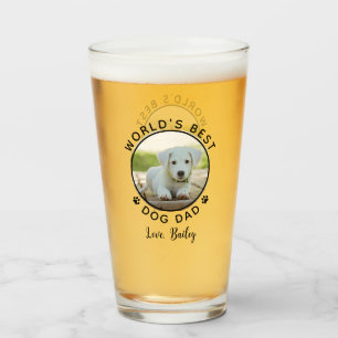 Bester Hund Papa der Welt Pfotenabdruck Haustier F Glas