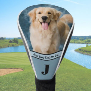 Bester Hund Papa Foto-Vorlage Goldene Geschenke Golf Headcover