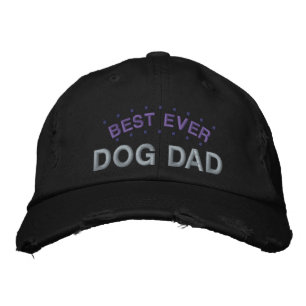 Bester Hund Papa Hervorgehobener Spaß Sagt Schwarz Bestickte Baseballkappe