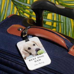 Bester Hund Papa Individuelles Foto Personalisiert Gepäckanhänger