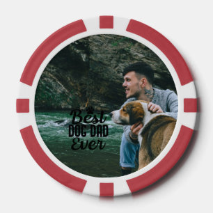 Bester Hund Papa Personalisiertes Foto Vatertag Pokerchips