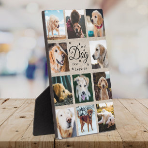 Bester Hund überhaupt Gedenk Rustikale Foto Collag Fotoplatte