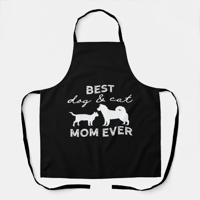 Bester Hund und Katze Mama Geschenk Niedlich Crazy Schürze (Vorderseite)