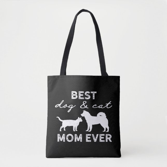 Bester Hund und Katze Mama Geschenk Niedlich Crazy Tasche (Vorderseite)