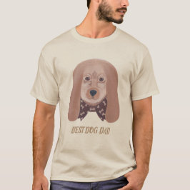 Bester Hund Vater, braune Ohren mit Bogen-Krawatte T-Shirt