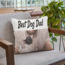 Bester Hund Vater Foto Schwarzer Text Kissen
