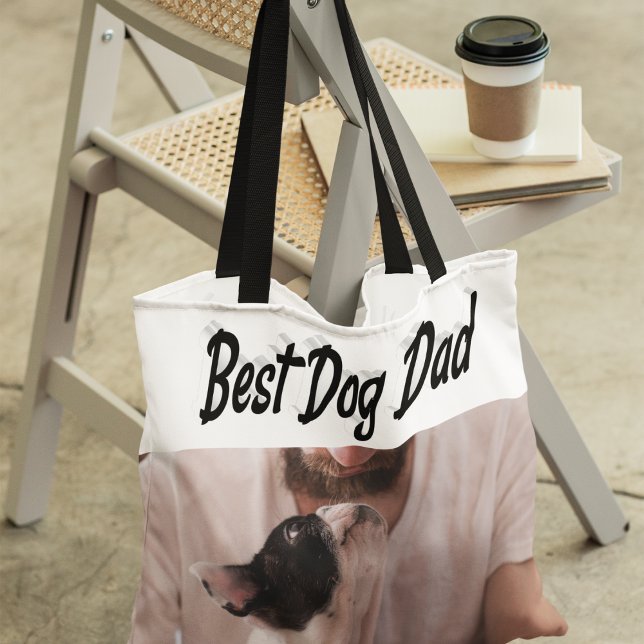 Bester Hund Vater Foto Schwarzer Text Tasche (Von Creator hochgeladen)