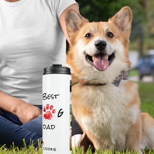 Bester Hund-Vater   FotoCollage   INDIVIDUELLE NAM Thermosbecher