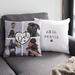 Bester Hund-Vater | FotoCollage Kissen<br><div class="desc">Dieses wunderschöne Foto Collage Hund Vater Kissen, ist perfekt für Väter Tag und Geburtstag. Das Kissen enthält 4 Ihrer Lieblings-Fotos, ein Herz und den Vorlagentext "BEST DOG VATER". Alle Stile und Farben des Schriftartes können geändert werden, indem Sie nach der Personalisierung auf den entsprechenden Link klicken.</div>